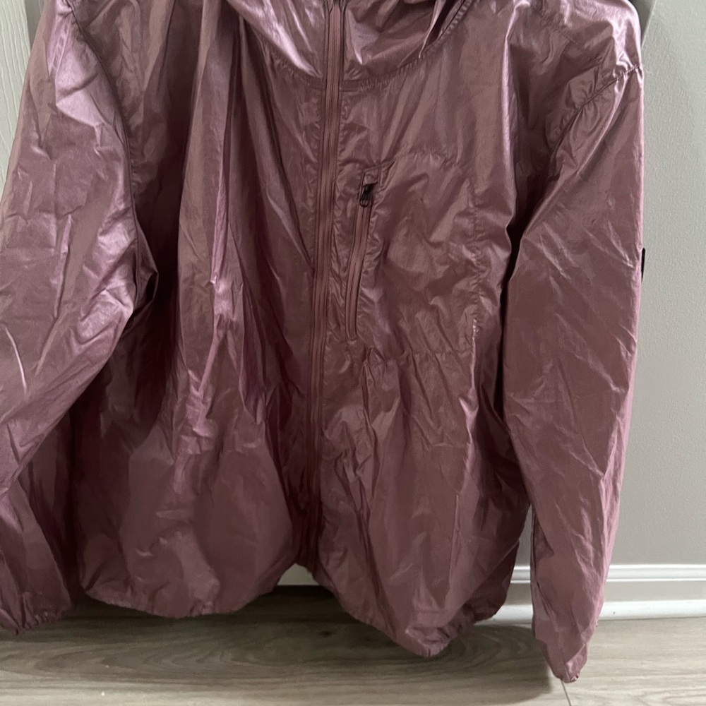 Metallic Mauve Hooded Windbreaker Jacket